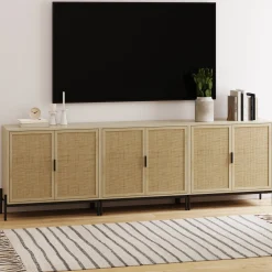 Boho Rattan TV Console for TVs up to 75