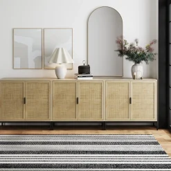 Boho Rattan TV Console for TVs up to 75