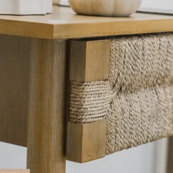 Boho Seagrass Console Tables (Set of 2)