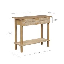 Boho Seagrass Console Tables (Set of 3)