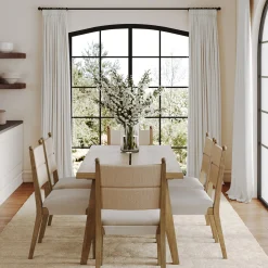 Boho Seagrass Dining Table Set (6 Chairs)