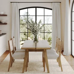 Boho Seagrass Dining Table Set (4 Chairs)