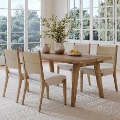 Boho Seagrass Dining Table Set (4 Chairs)