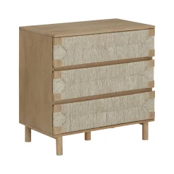 Boho Seagrass 3-Drawer Dresser Light Brown
