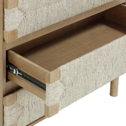 Boho Seagrass 3-Drawer Dresser Light Brown