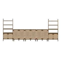 Boho Seagrass Entertainment Center (3 Cabinets)