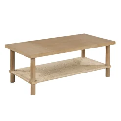 Boho Seagrass & Wood Coffee Table
