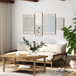 Boho Seagrass & Wood Coffee Table