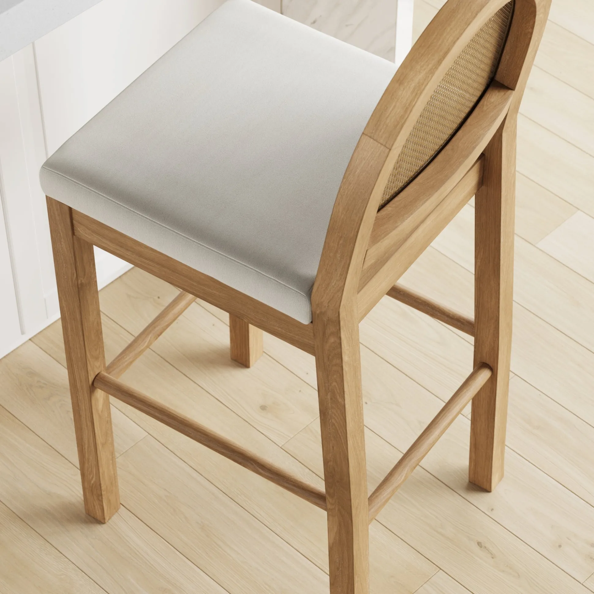 Boucle Bar Stools Light Brown (Set of 4)