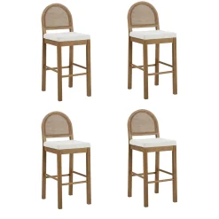Boucle Bar Stools Light Brown (Set of 4)