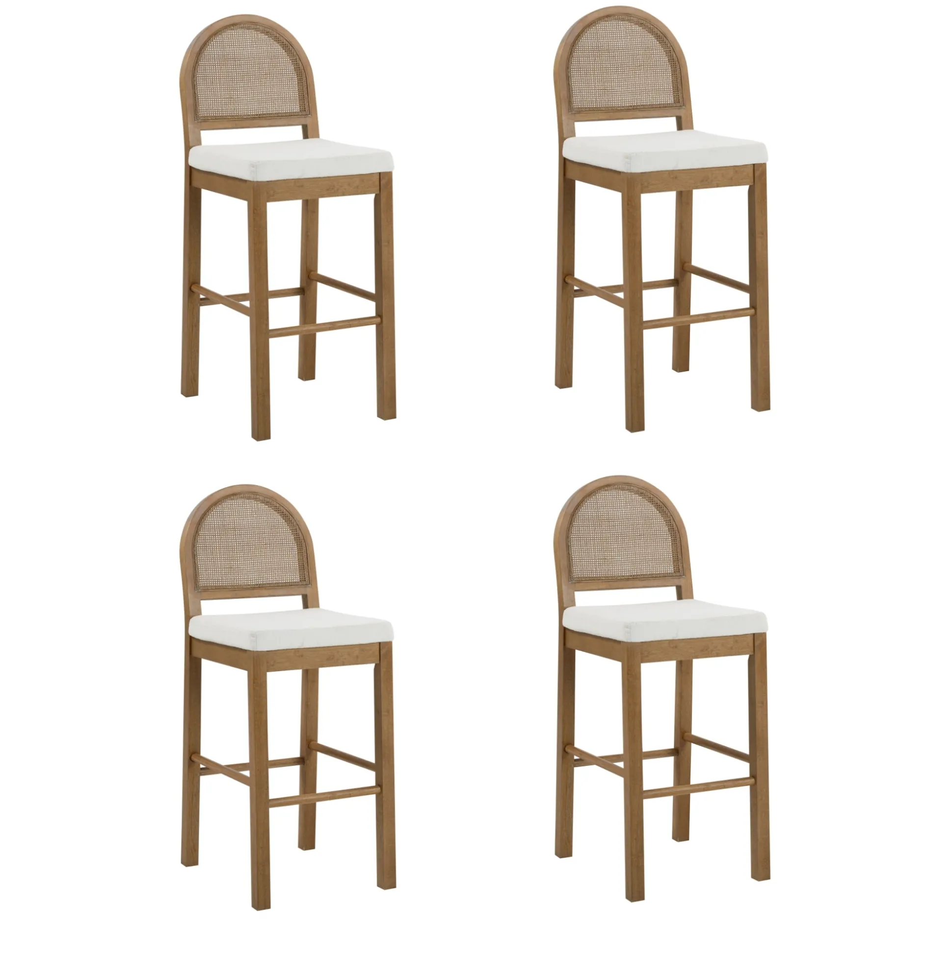 Boucle Bar Stools Light Brown (Set of 4)