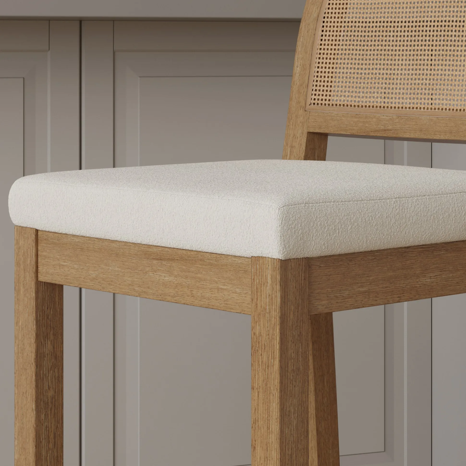 Boucle Bar Stools Light Brown (Set of 4)