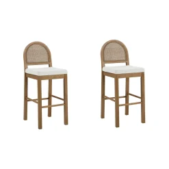 Boucle Bar Stools Light Brown (Set of 2)