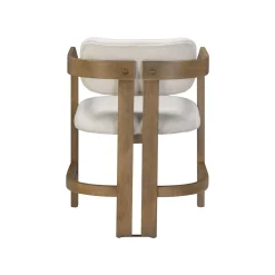Boucle Bar Stool with Barrel Back and Arm Light Brown
