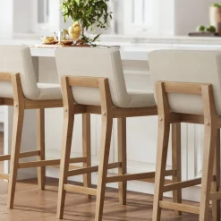 Boucle Counter Height Bar Stools Warm Pine (Set of 4)