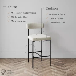Boucle Counter Height Bar Stools (Set of 4)
