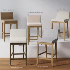 Boucle Counter Height Bar Stools Warm Pine (Set of 3)