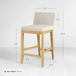 Boucle Counter Height Bar Stools Warm Pine (Set of 3)