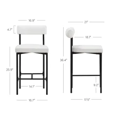 Boucle Counter Height Bar Stools (Set of 2)