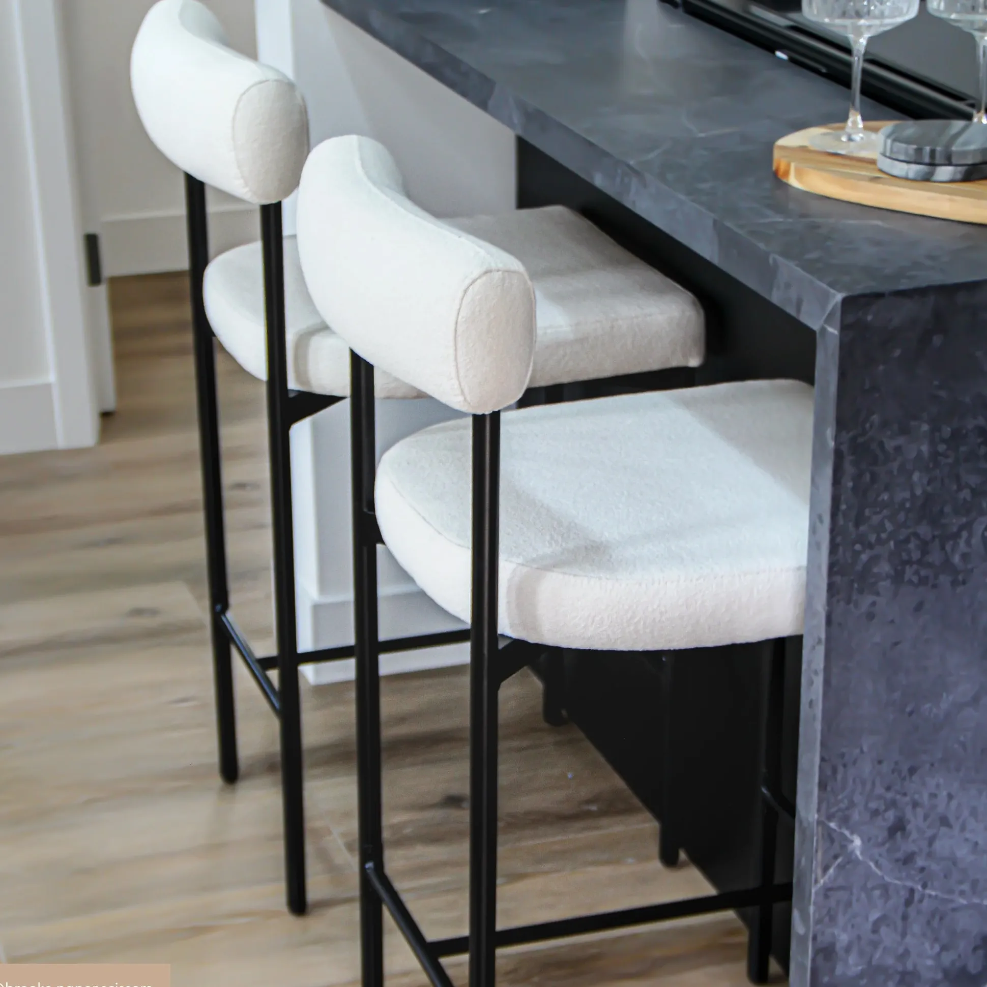 Boucle Counter Height Bar Stools (Set of 3)