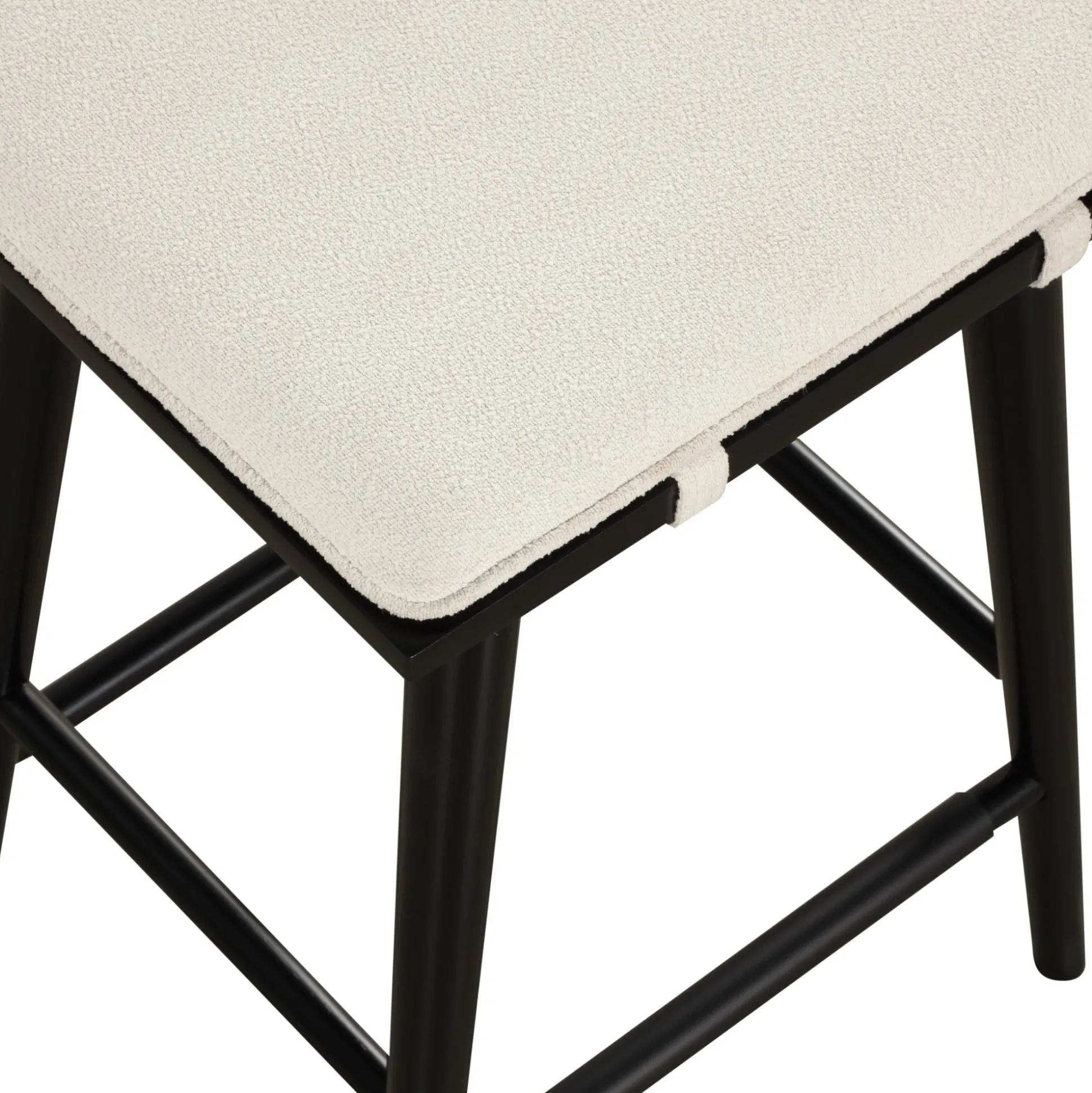 Boucle Counter Height Bar Stools Black (Set of 2)