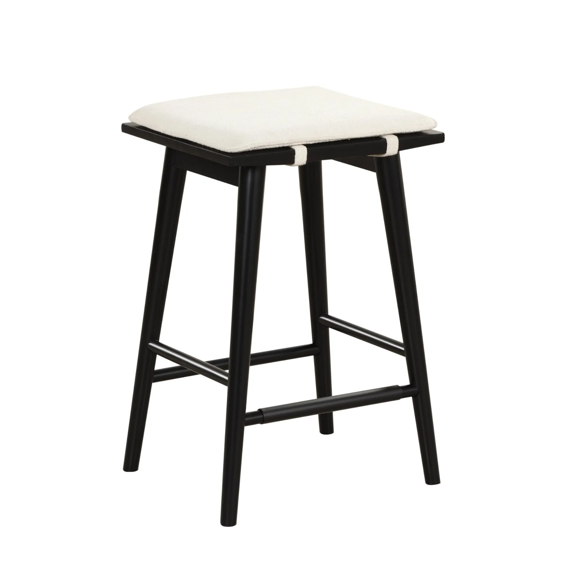 Boucle Counter Height Bar Stools Black (Set of 2)