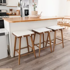 Boucle Counter Height Bar Stools Brown (Set of 4)