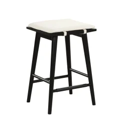 Boucle Counter Height Bar Stools Black (Set of 3)