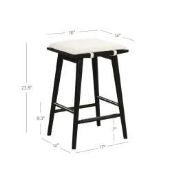 Boucle Counter Height Bar Stools Black (Set of 3)
