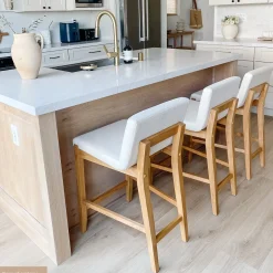 Boucle Counter Height Bar Stools Warm Pine (Set of 2)