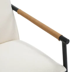 Boucle Fabric & Metal Accent Chair