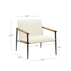 Boucle Fabric & Metal Accent Chair
