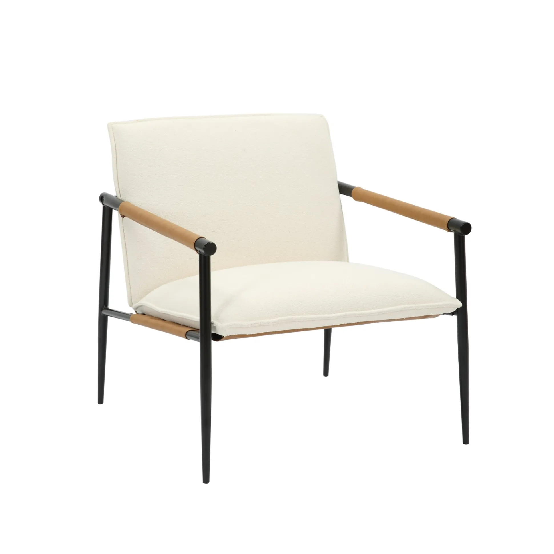 Boucle & Metal Accent Chairs (Set of 2)