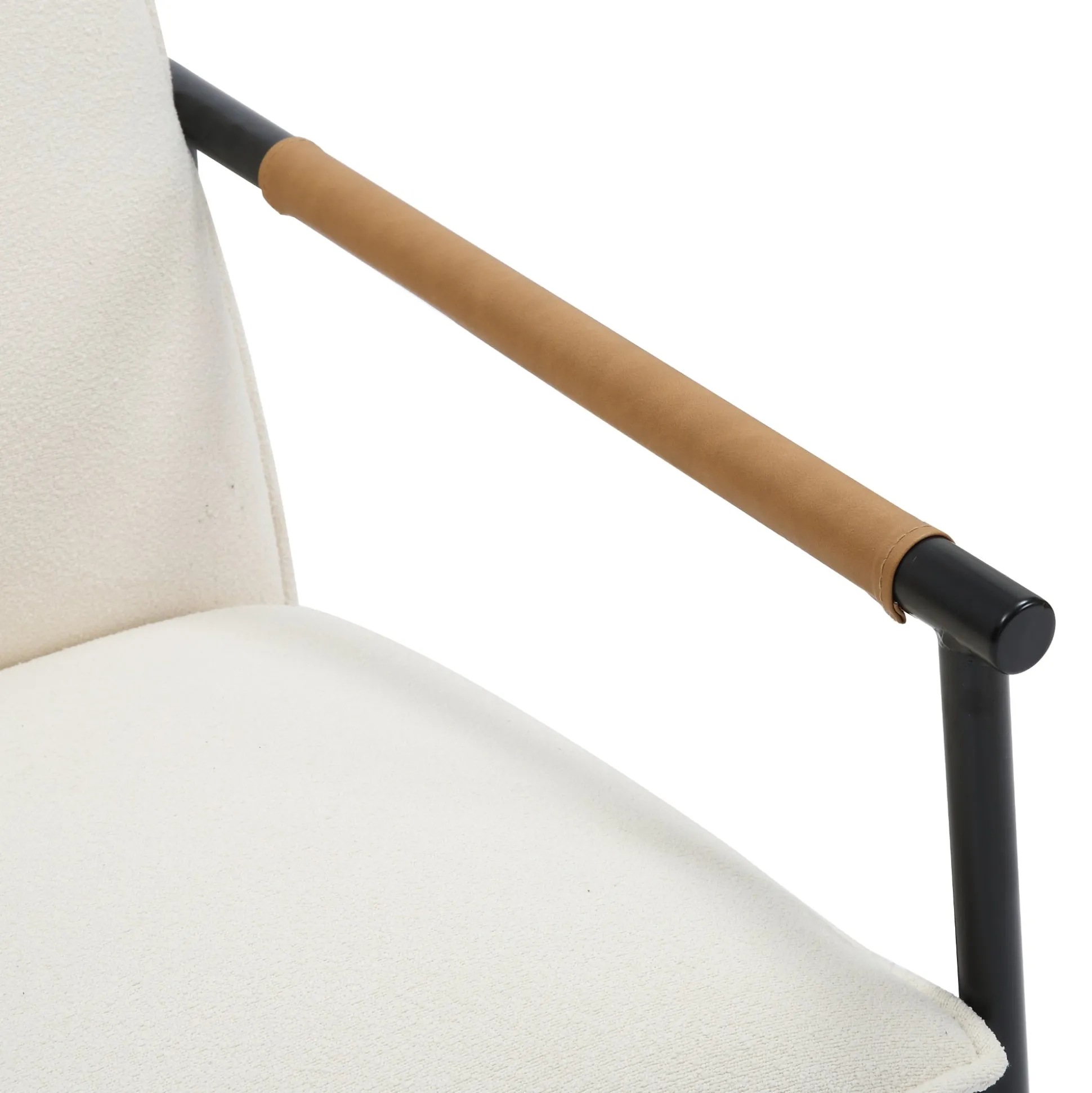 Boucle & Metal Accent Chairs (Set of 2)