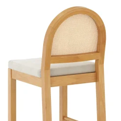 Boucle & Rattan Bar Stools Warm Pine (Set of 4)