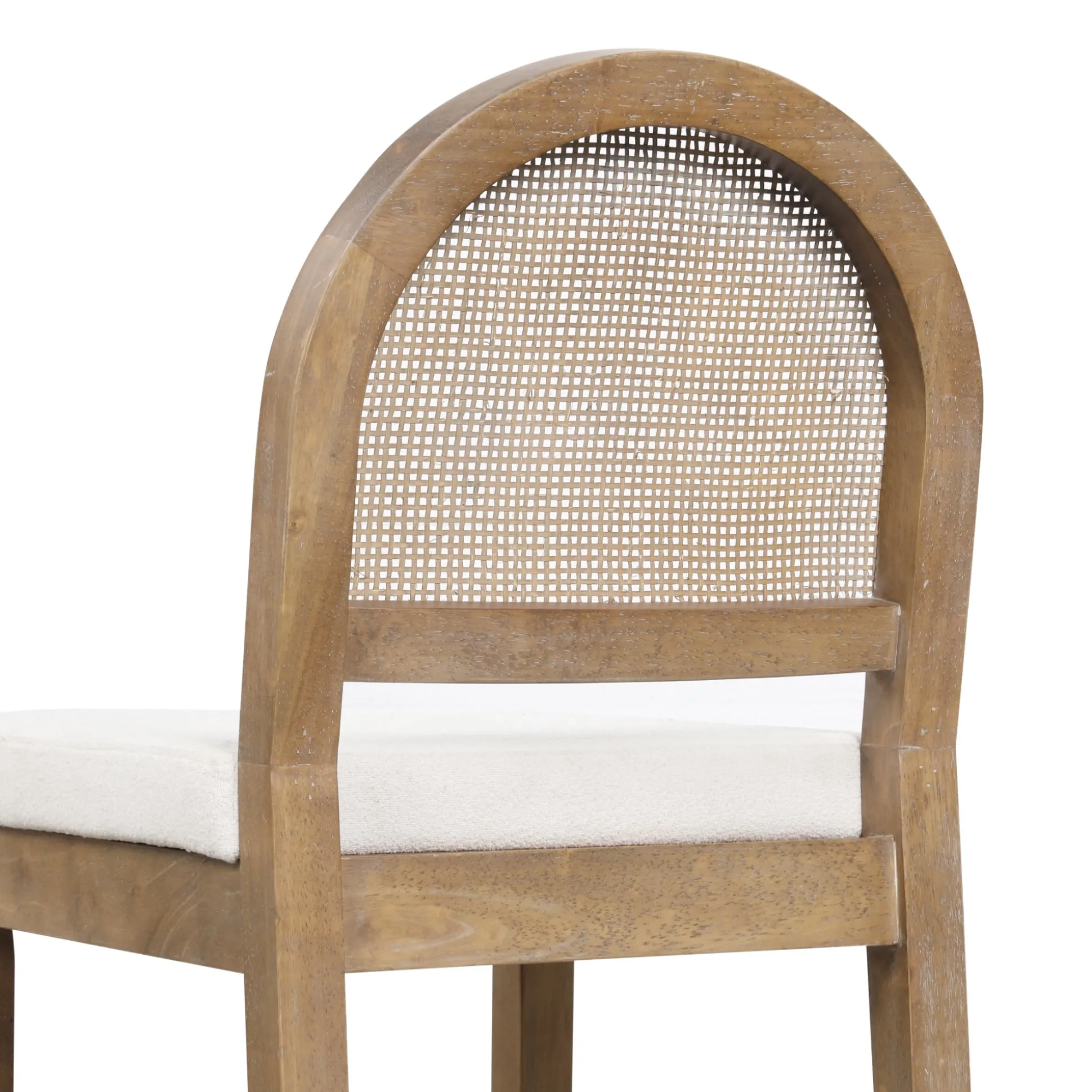 Boucle & Rattan Counter Height Bar Stool Light Brown
