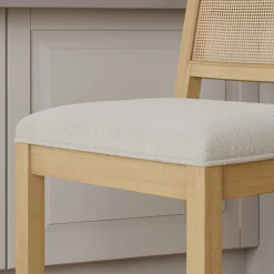 Boucle & Rattan Dining Chair Warm Pine (Set of 2)
