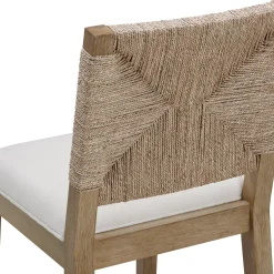 Boucle & Seagrass Counter Height Bar Stool Light Brown