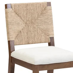 Boucle & Seagrass Counter Height Bar Stool Dark Brown