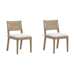 Boucle & Seagrass Dining Chair Light Brown (Set of 2)