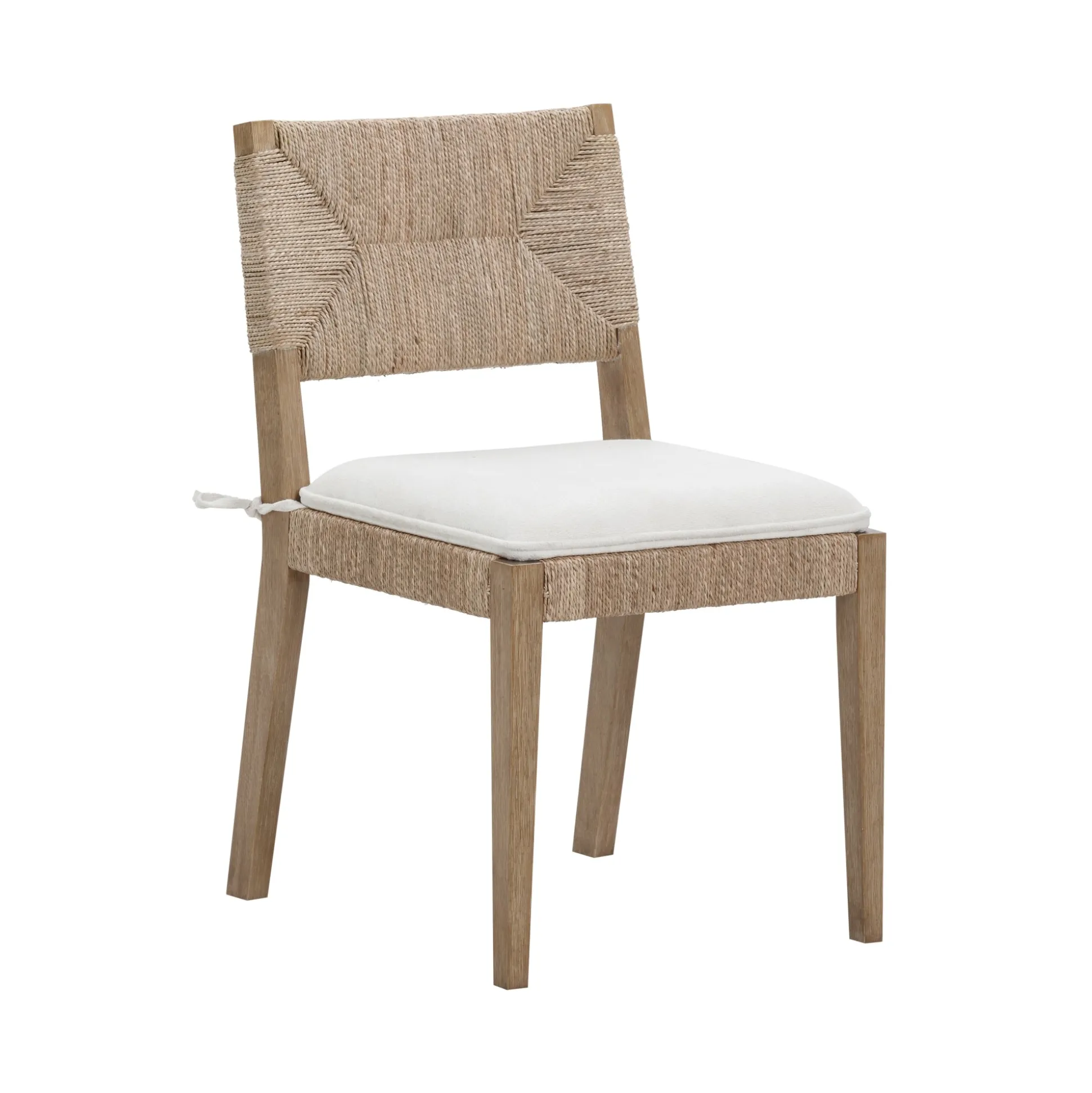 Boucle & Seagrass Dining Chair Light Brown