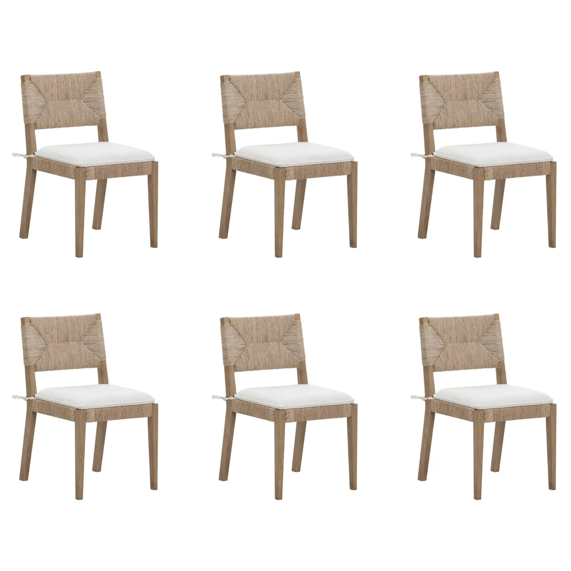 Boucle & Seagrass Dining Chair Light Brown (Set of 6)