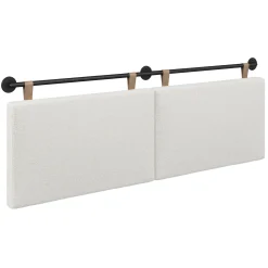 Boucle Upholstered King Wall Mount Headboard