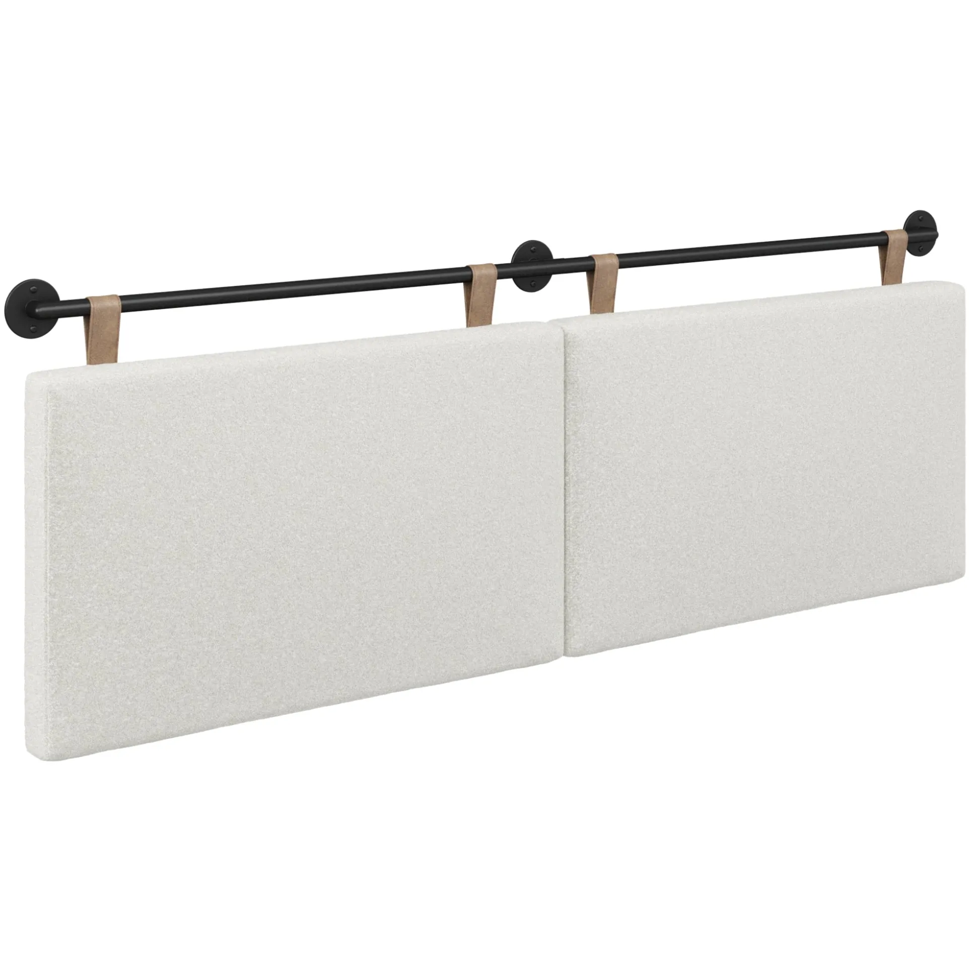 Boucle Upholstered King Wall Mount Headboard
