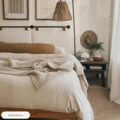 Boucle Upholstered King Wall Mount Headboard
