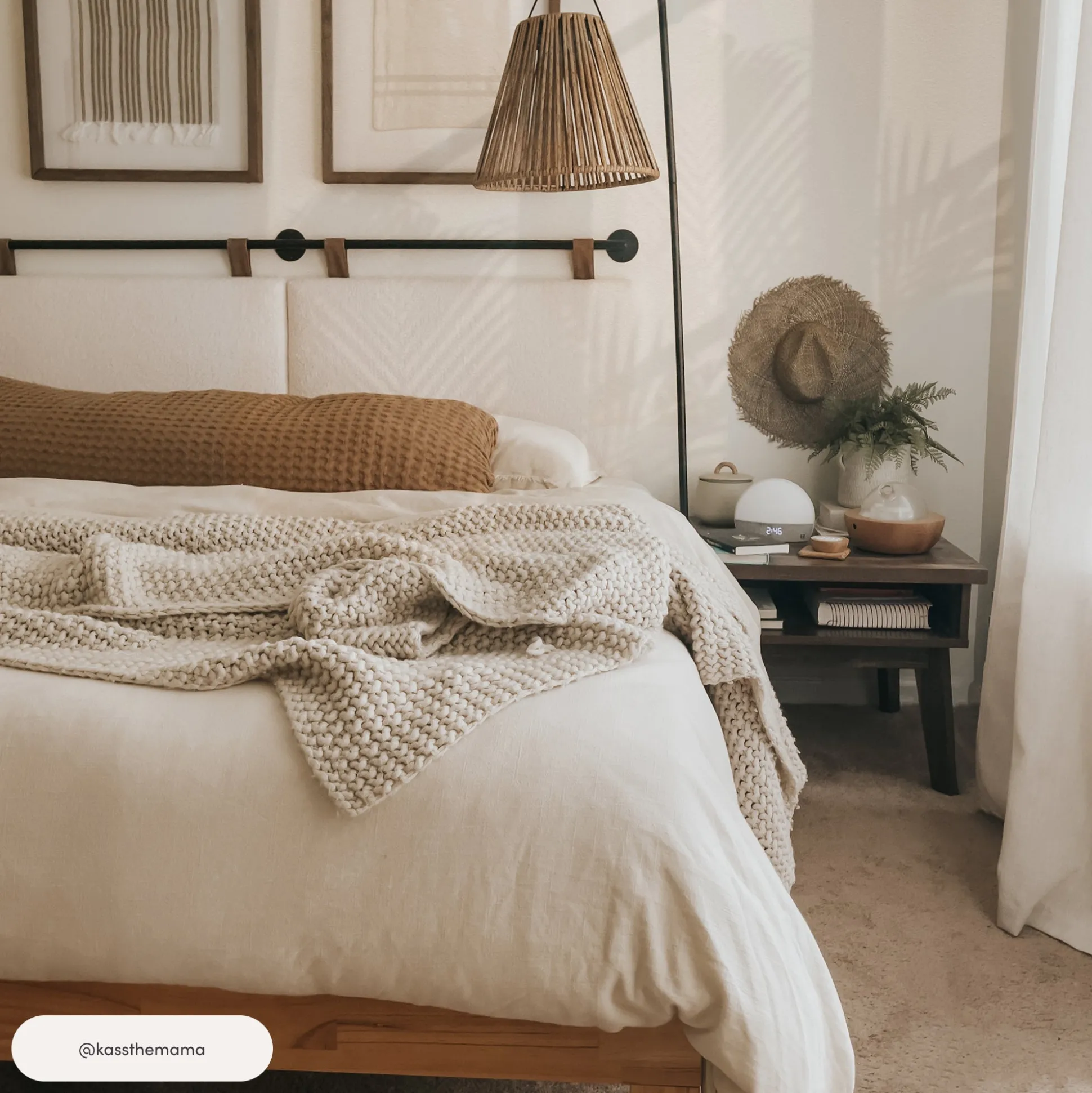 Boucle Upholstered King Wall Mount Headboard