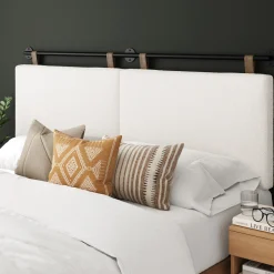 Boucle Upholstered King Wall Mount Headboard