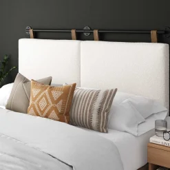 Boucle Upholstered Queen Wall Mount Headboard
