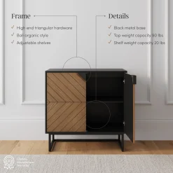 Brushed Fir Kitchen Cabinet Credenza (Set of 2)