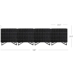 Contemporary Credenza Storage with Textured Front Black Oak (Set of 4)